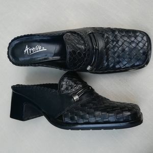 Black Basket weave Leather Shoes